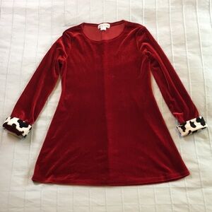 Vintage My Michelle Red Velvet Long Sleeve Dress
